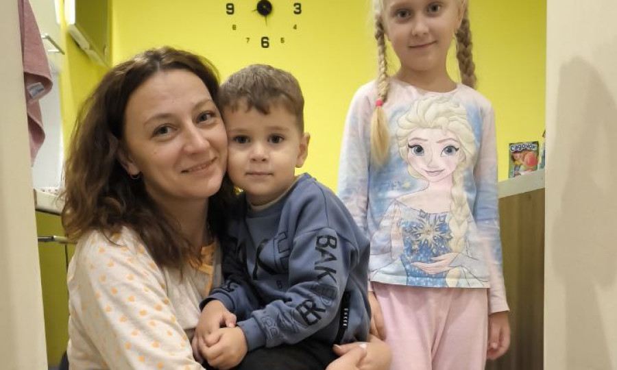 woman with her children