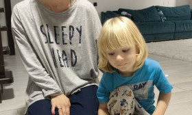 a young mother with her child