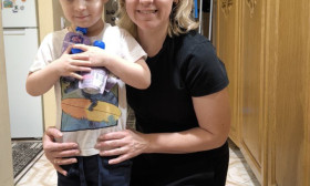 woman with her child