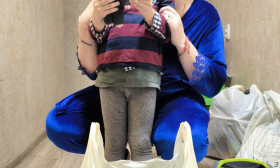 a young mother with her child