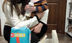 a young mother with her child