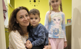 woman with her children