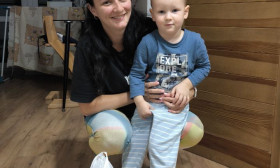 young woman with a small boy