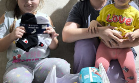 a mother with two daughters