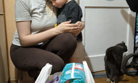 a young mother with a small boy