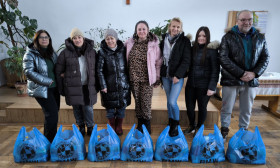 people standing with bags