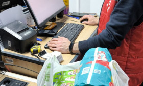 man working at computer
